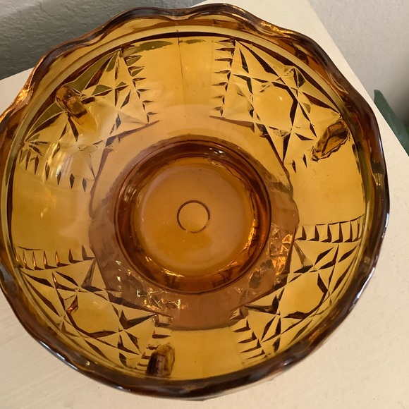 Indiana Glass Stars & Bars Amber Fairy Lamp - Picture 5 of 7